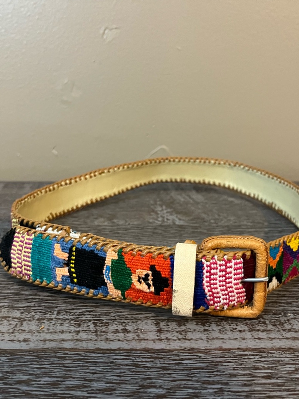 Vintage handmade Guatemalan belt 1.5 inches x 38 inches